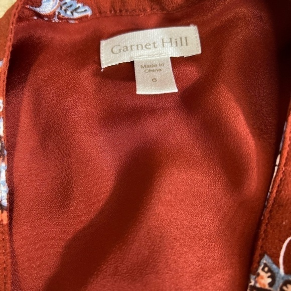 Garnet Hill Women’s 6 Floral Drop Waist Lined Dress Buttons Fall Colors - Picture 10 of 10